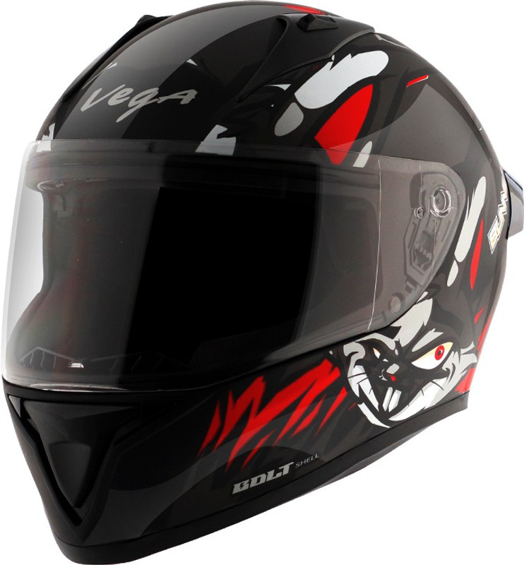 VEGA Bolt Bunny Black Red Large Motorbike Helmet(Multicolor)