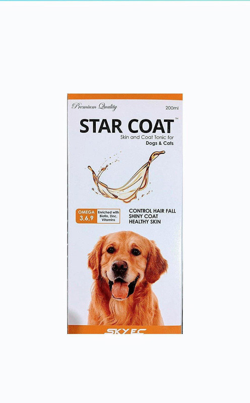 skyec Skin and Coat Tonic with Omega and Biotin for Dogs and Cats Pet Health Supplements(200 ml)