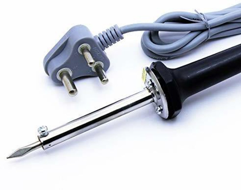 Quadmarq Electronics 60W Soldering Iron with Pure Copper Bit Safe for Use on Delicate Components 60 W Simple(Flat Tip)