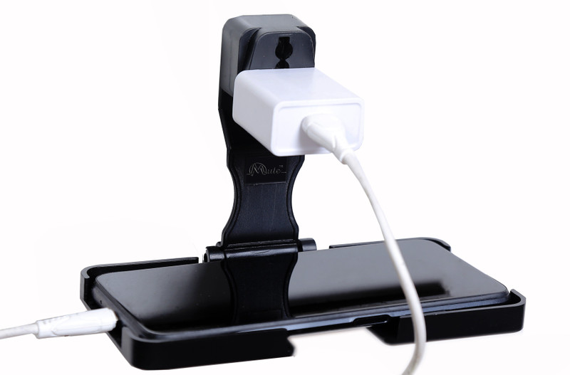 mute Wall Mount With 6 amp 3 Pin Universal Plug For All Type of Mobile Mobile Holder