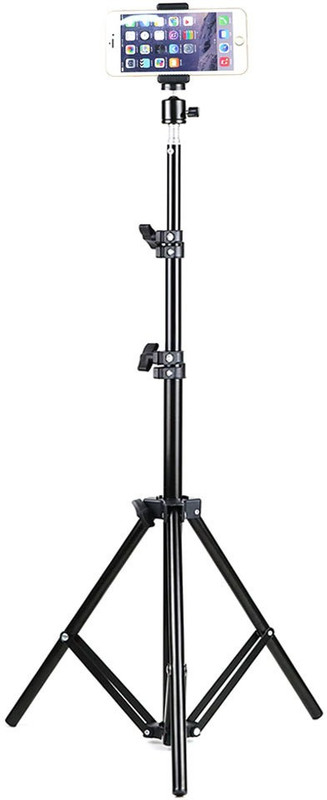 Treadmill TOP SELLING Lightweight Aluminium Adjustable Portable and Foldable Tripod Stand 360 Degree Rotational with Big Tripod Stand Holder,Photo/Video Shoot Tripod(Black, Supports Up to 2000 g)