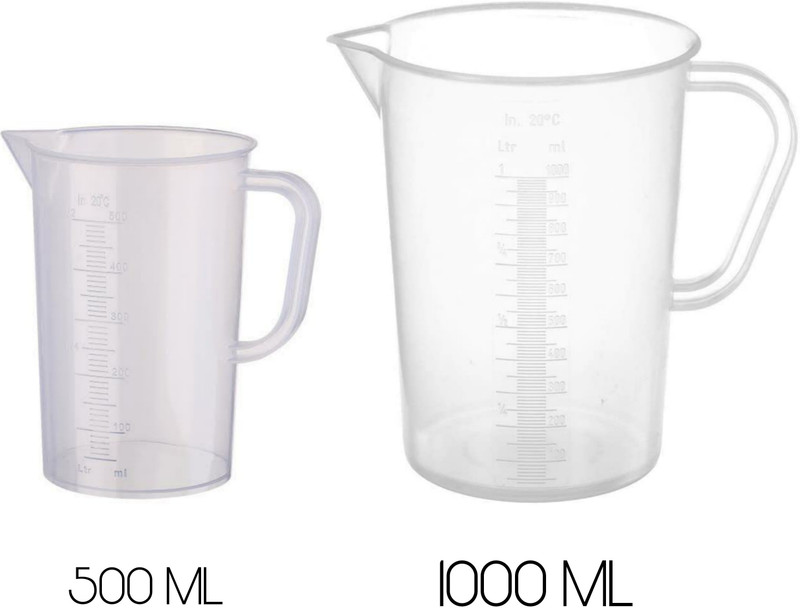 Indiginous Premium Quality Measuring Jug's For Measurements Liquid in Kitchen School Project Lab General Stores Measuring Cup Set(500 ml, 1000 ml)