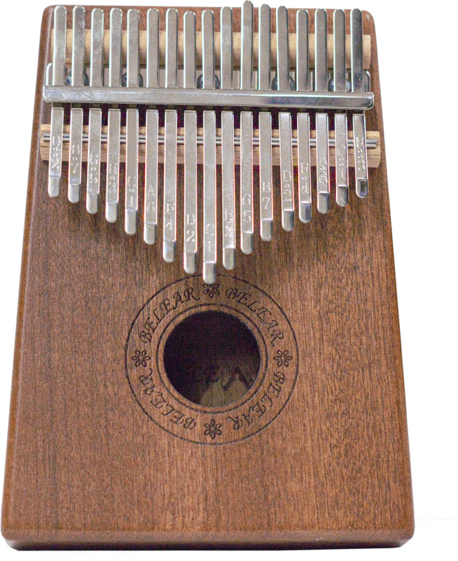 Belear 17 Key Kalimba Natural Sapele Wood Thumb Piano(Brown)