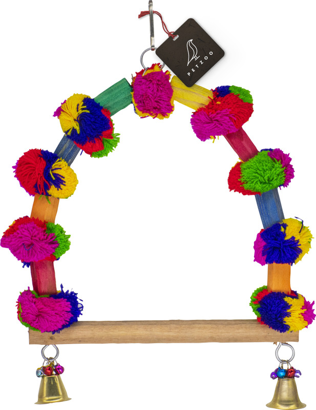 PETZOO Playful Bird Rope Ladder Perch Colorful Toy For Budgies, Macaw, African Grey Pet Toy, Parrot, Cage Accessories, Resting Toy & Wooden Training Aid For Bird & Parrots Wooden Chew Toy, Training Aid, Perch For Bird