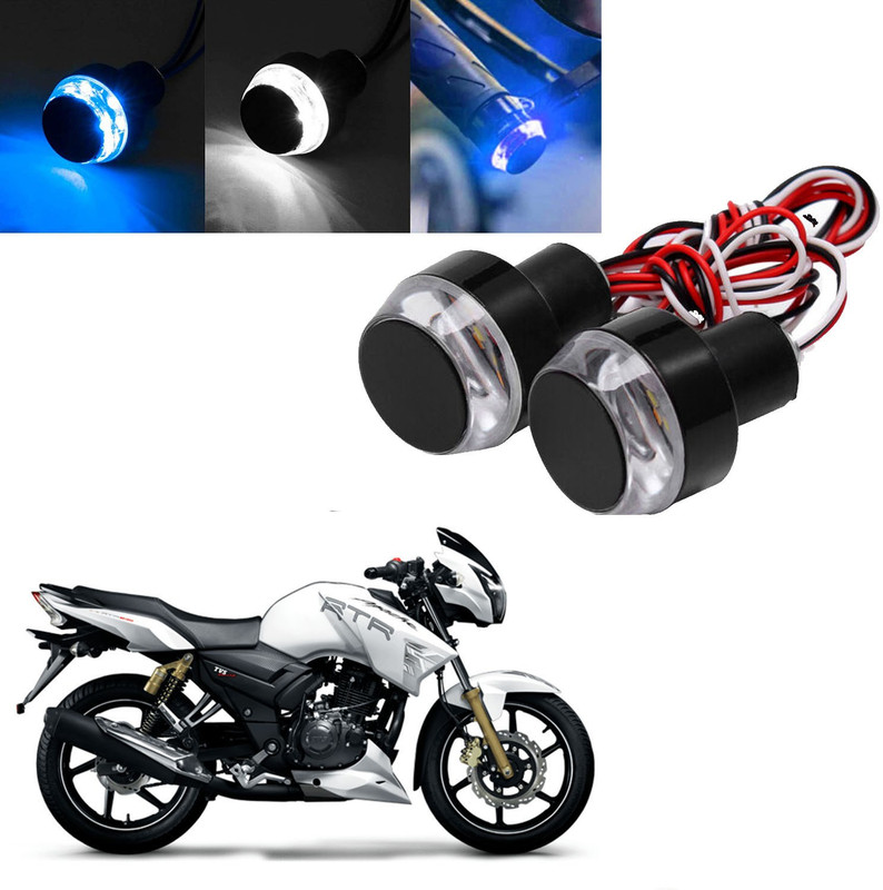 COMICAL HIGH QUALITY WATERPROOF BLINKING WITH WHITE BLUE COLOR HANDLE/INDICATOR LIGHT-075 Indicator Light Motorbike LED for TVS (12 V, 15 W)(Apache RTR 220, Pack of 2)