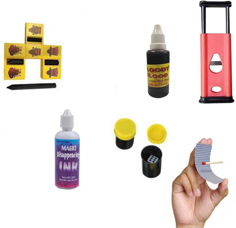 PTCMart Pencil cutter-disapearing ink fake card combo item set of -6pcs (multicolor) Magic Kit Gag Toy