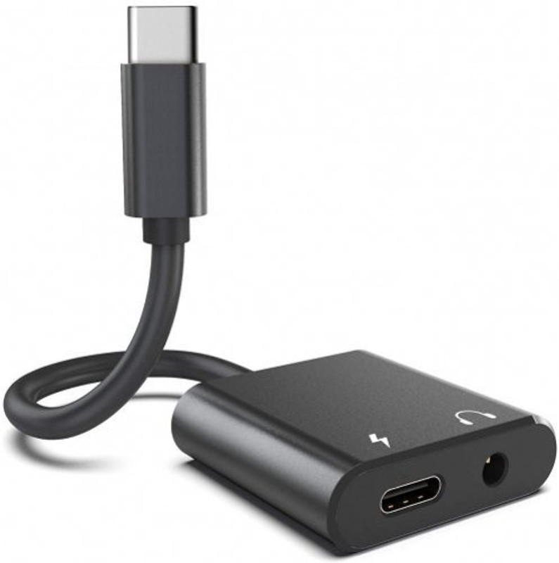 IMMUTABLE Black USB-C Type-C To 3.5Mm Jack Headphone Adapter with Charging support Phone Converter(ANDROID)