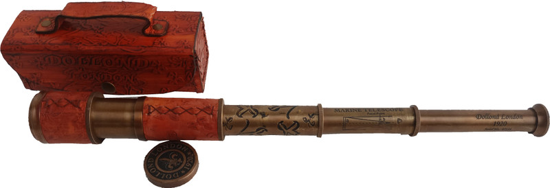 Simrah Brass Leather Wrapped Telescope with Brown Leather Cover Reflecting Telescope(Manual Tracking)