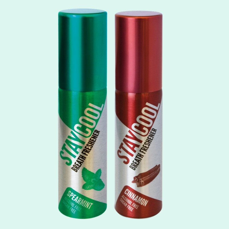 STAY COOL (1Mint , 1 Spice) Breath Freshener Spearmint , Cardamom Pack of 2 Spray(40 ml)