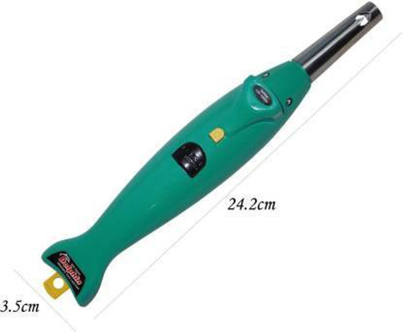 Bimal DOLPHIN STAINLESS STEEL ELECTRONIC GAS LIGHTER WITH LED TORCH FOR HOME USE 2 IN 1 PRODUCT Steel, Plastic Electronic Gas Lighter(Green, Pack of 1)