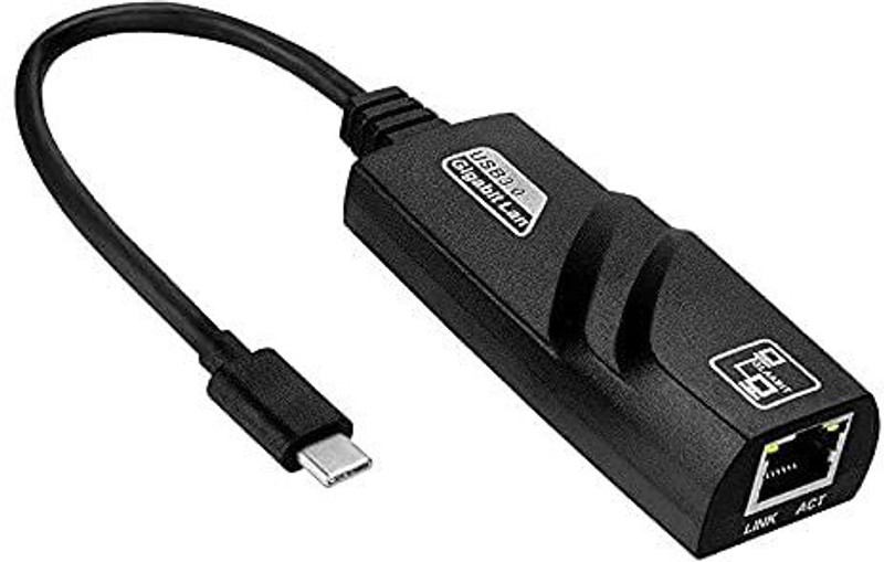 LipiWorld Type C to LAN Thunderbolt 3/USB 3.1 Type-C Gigabit Ethernet LAN 10/100/1000Mbps Wire Network Convert Adapter, Plug & Play, Compatible for MacBook, Laptop, More Devices USB Adapter(Black)