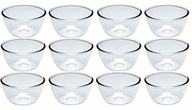 Aone Glass and Crockery Store Glass Sauce Bowl Bowl set of 12(Pack of 12, Clear)
