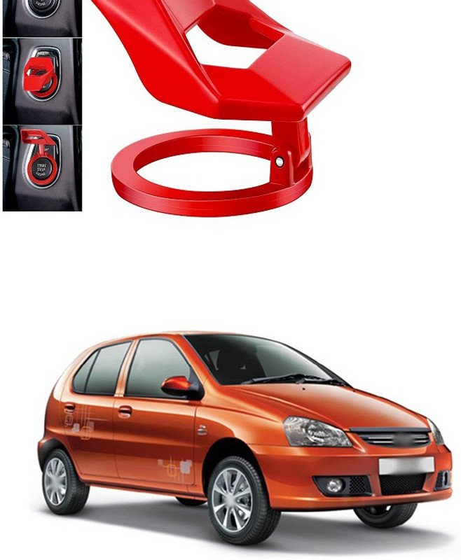 PRTEK Car Engine Start Button Protective Cover，Car Key Cap Cover Push Start Car Accessories (RED) A130 Engine Start/Stop Button