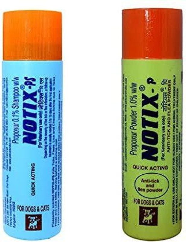 fifozone Petcare Notix-Shampoo(150 ml)+Petcare Notix - P Anti-tick flea Powder (100 gm) Combo Pack Flea and Tick, Allergy Relief Fresh Dog Shampoo(150 ml)
