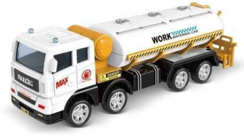 SR Toys Exclusive Unbreakable Tanker Engineering Frictions Power Truck Toy For Kids (Multicolor)(White)