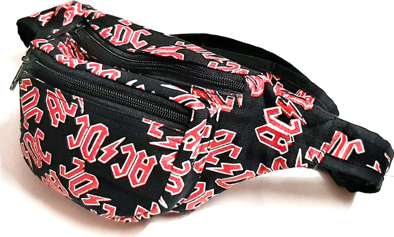 Kanha MENS /WOMEN COTTON WAIST POUCH with 100% pure cotton . made with fancy style texts pattern . multi purpose waist bag . waist bag(Black)