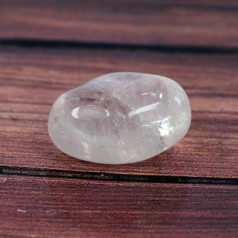 CRYSTU 38-Clear Quartz Brazilian -Single-Tumble-Stone-1pc Polished Asymmetrical Crystal Pebbles(White 1 Pieces)