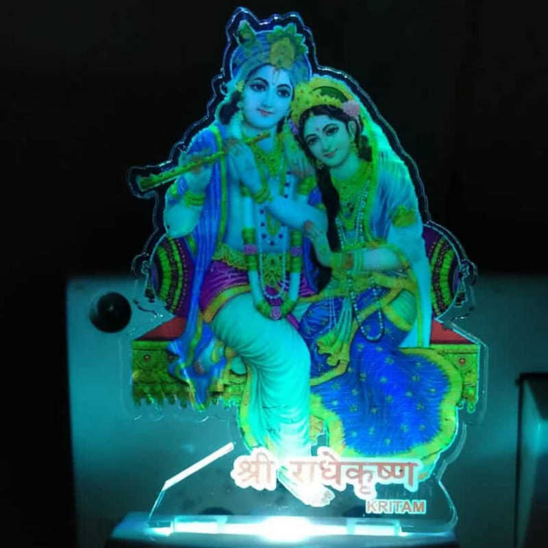 KRITAM Radha Krishna night light bedroom decorative decoration lighting gift for love multi colour night lamp for home decor. Night Lamp(10 cm, Multicolor)
