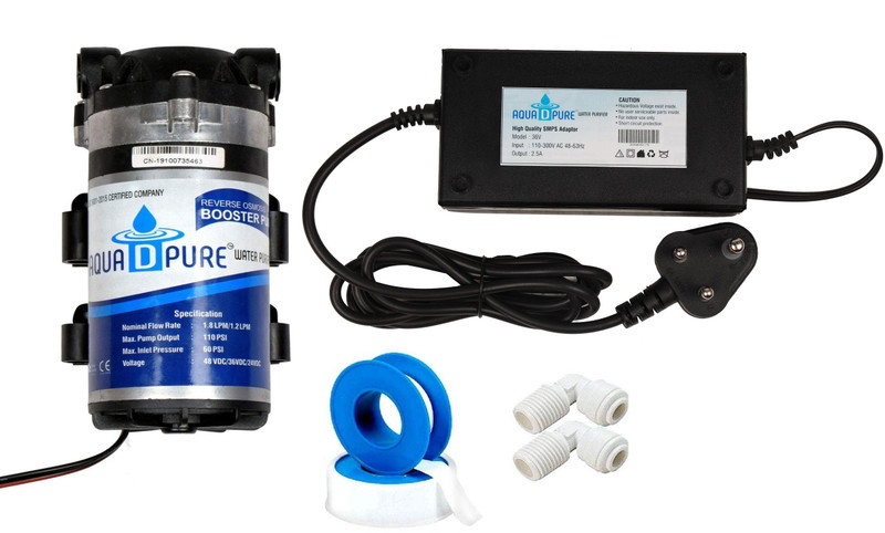 AquaDart 100 GPD RO Booster Pump for All Types of Water purifier with SMPS Adaptor - 24V DC, 2.5A Solid Filter Cartridge(0.5, Pack of 9)
