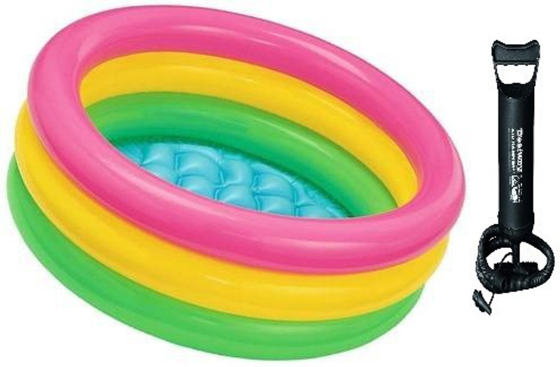 YOUNG STAR (USA*TECK-13) BEST SELLER,PEOPLE CHOICE PREMIUM QUALITY 2 FEETS(61 CM) WIDTH AND 22CM HEIGHT ,THREE COLOUR WATER BATH TUB POOL FOR YOURS LOVLY KIDS AND BABY WITH AIR PUMP.AGE 0-3 YEARS.(Multicolor)