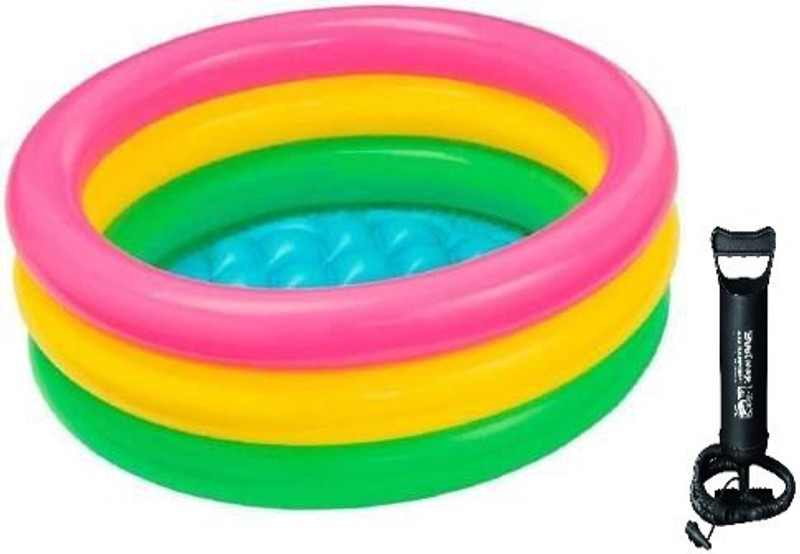 YOUNG STAR (USA*TECK-20) BEST SELLER,PEOPLE CHOICE PREMIUM QUALITY 2 FEETS(61 CM) WIDTH AND 22CM HEIGHT ,THREE COLOUR WATER BATH TUB POOL FOR YOURS LOVLY KIDS AND BABY WITH AIR PUMP.AGE 0-3 YEARS.(Multicolor)