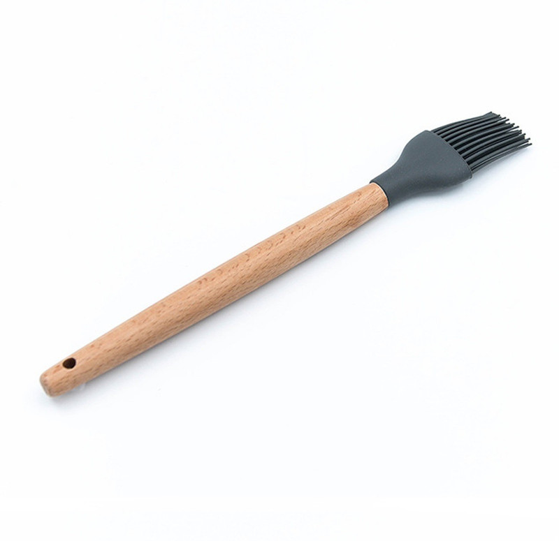 Giffy ® (Set of 2) 28 cm Silicone Brush with Wood Handle for Pastry, Cake Mixer, Decorating, Cooking, Baking, Silicone Large Pastry Brush Silicone Flat Pastry Brush(Pack of 2)