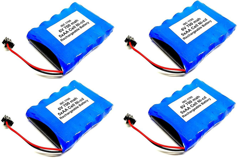 INVENTO 4Pcs 6V 700 mAh Ni-cd Rechargeable 1.2V x 5 AA Cell Battery Pack for Toy RC Car DIY Project Automotive Electronic Hobby Kit