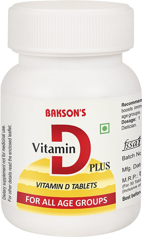 Bakson Vitamin D Plus Nutritional Supplement Tablets(30 Units)