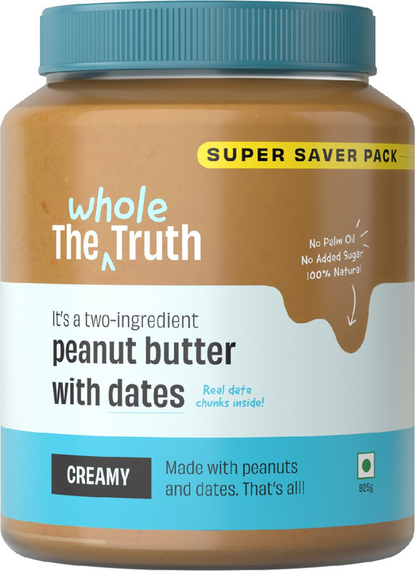 The Whole Truth – Peanut Butter with Dates – Creamy | All Natural | Gluten Free | Vegan | SUPER SAVER PACK | 925 g