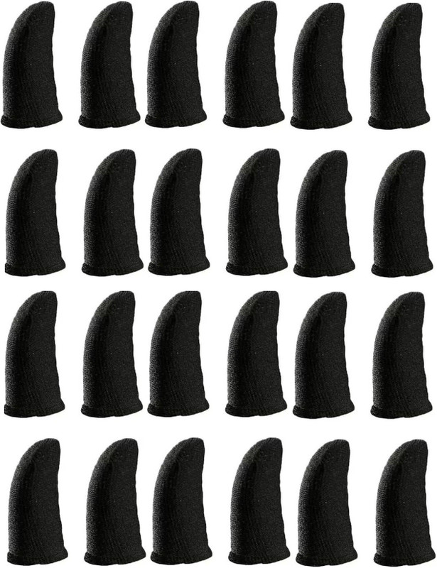 FKU finger sleeve cap for sweat breathable full touch screen to Mobile pubg/Call off duty/free fire game trigger battle royal sensitive shoot and aim supports & Suitable for all ( Pair of 12 ) (Black, For Android, iOS)  Joystick(Black, For Mac OS)
