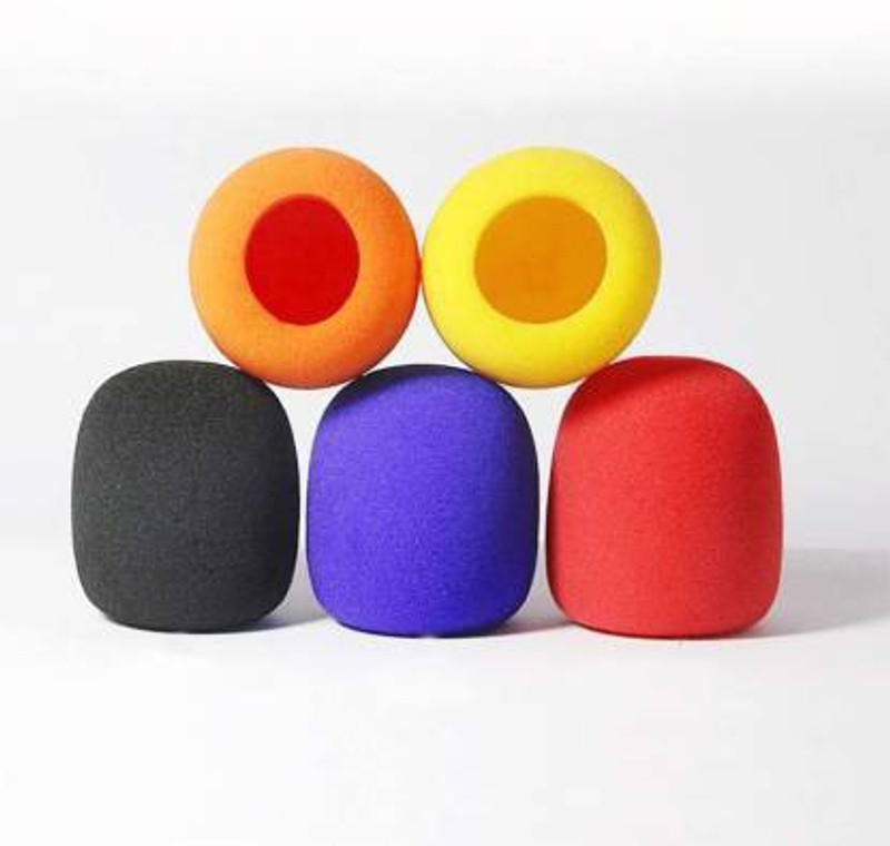 WON Studio Microphone Foam Mic Shield Cover Mic Foam Foam Mic Shield Cover Mic Foam (Black, Red, Yellow, Pink, Purple) Holder(Multicolor)