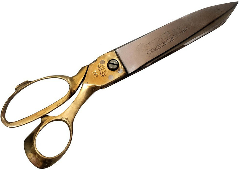burraq New Shree Scissors(Set of 1, steel white, brass golden)