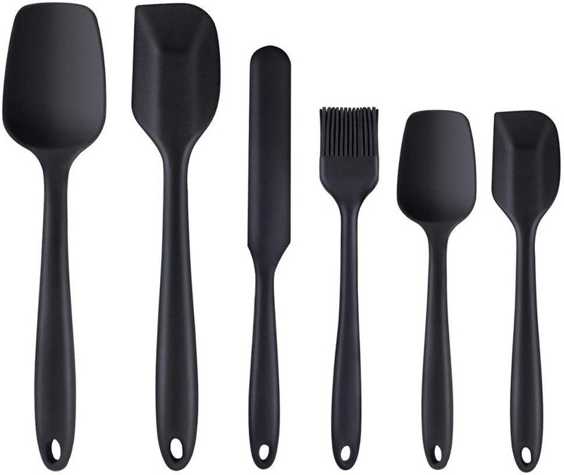 veniqe Food Grade Silicone Rubber Spatula Set Kitchen Utensils for Baking, Cooking, and Mixing High Heat Resistant Non Stick Dishwasher Safe BPA-Free Red Set of 6 Non-Stick Spatula(Pack of 6)
