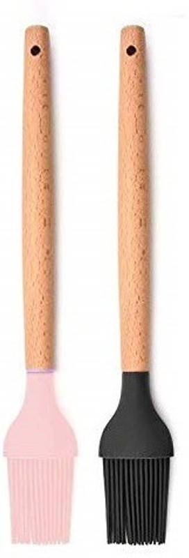 Giffy ®1 pcs Silicone Non-Stick Brush 28 cm Long with Wooden Handle for Cooking, Silicone Flat Pastry Brush(Pack of 1)