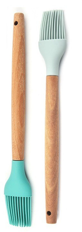 KitchenFest ® (Combo of 3) Large Silicone Pastry Brush with Wood Handle Special for Cake Mixer, Grilling, Tandoor, Cooking, Baking, Glazing, BBQ, Oil Brush for Cooking Silicone Flat Pastry Brush(Pack of 3)