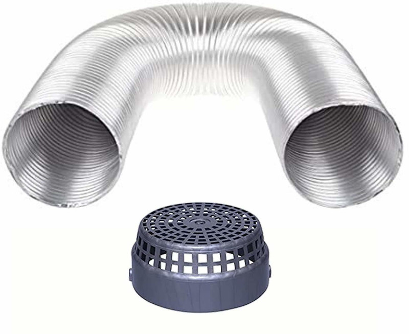 Ardnib Chimney 6 inch Aluminium Flexible Duct 6 Feet pipe With Cowl For All Brand Of Chimneys Hose Pipe(180 cm)