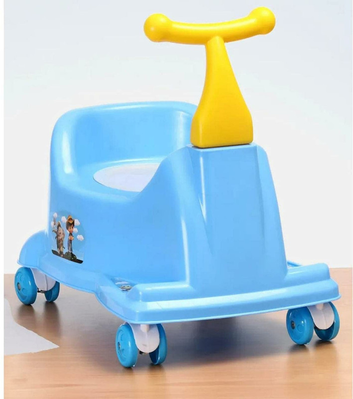 Iblay Scooter Style Baby Potty Seat with Removable Lid Potty Seat Potty Seat(Blue, Yellow)