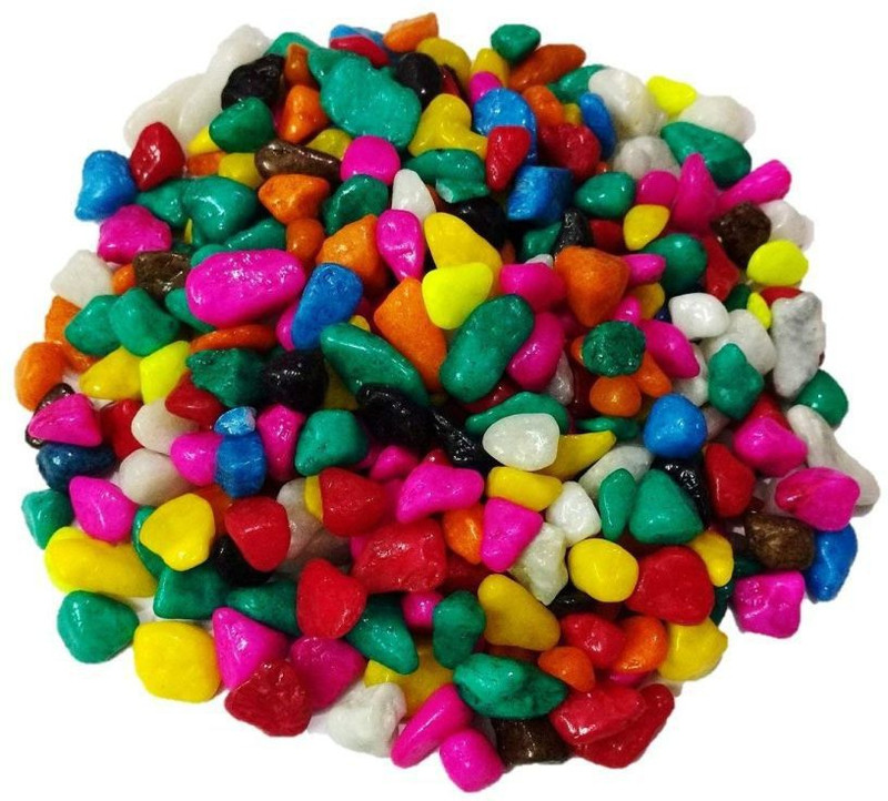 KOKIWOOWOO Decorative Small Stone for Garden/Lawn/Aquarium Decoration Glossy Stones for Home Decorative, Vase Fillers, Aquarium Fish tank Stone Marble Planted Substrate(Multicolor, 0.149 kg)