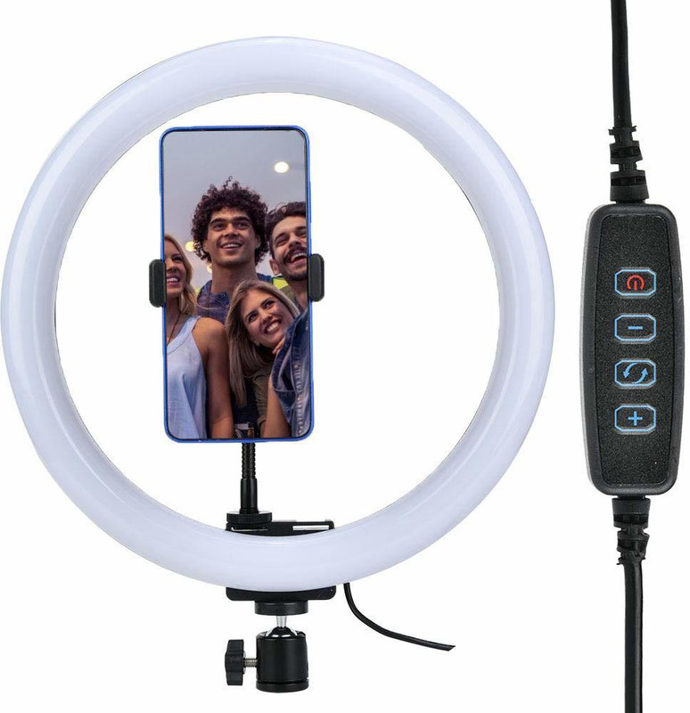 Gentle e kart ® 26cm Round Selfie Stick Photography Ring Light for YouTube,Taka Tak, Insta Reels Video Live Photo Studio Make up, Photoshoot Ring Light Ring Lamp Ring Flash 3600 lx Camera LED Light
