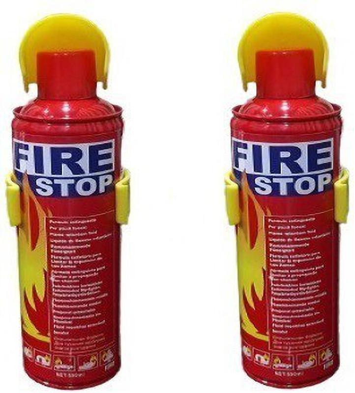 SRT Aluminum Flame Retardant Fluid Portable Fire Extinguisher, 500 ML, Red (Set of 2) fire stop Fire Extinguisher Mount(1 kg)