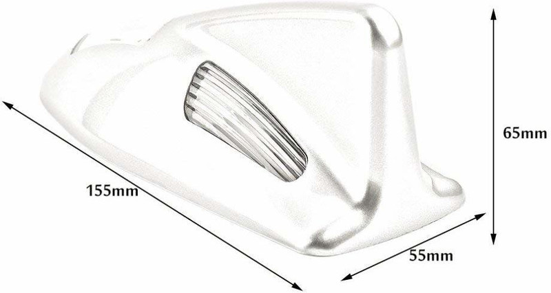 LAVITRA Solar Car Led Roof Spoiler Shark Fin Shape Car Antenna Decorative Lights white Solar Car Led Roof Spoiler Shark Fin Shape Car Antenna Decorative Lights Satellite Vehicle Antenna