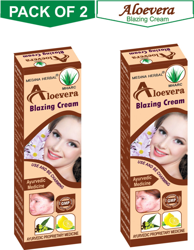 MEDINA HERBAL Ayurvedic Aloevera Blazing Cream, For Skin Care(Pack of 2, 40 g)