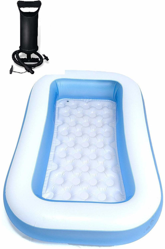 Kp Enterprise Bath Tub Pool with Air Balloon Pump Inflatable Rectangular Pool, Multicolor(Multicolor)