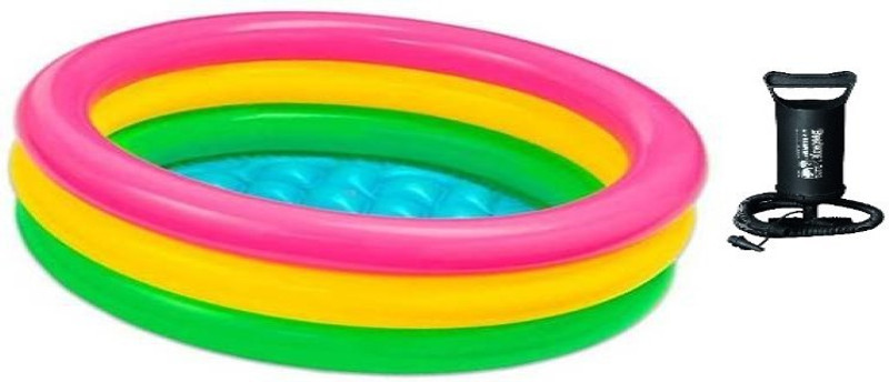 YOUNG STAR (USA*BOLD-21) BEST SELLER,PEOPLE CHOICE PREMIUM QUALITY 2 FEETS(61 CM) WIDTH AND 22CM HEIGHT ,THREE COLOUR WATER BATH TUB POOL FOR YOURS LOVLY KIDS AND BABY WITH AIR PUMP.AGE 0-3 YEARS. Inflatable Swimming Pool, Inflatable Toy Pump(Multicolor)