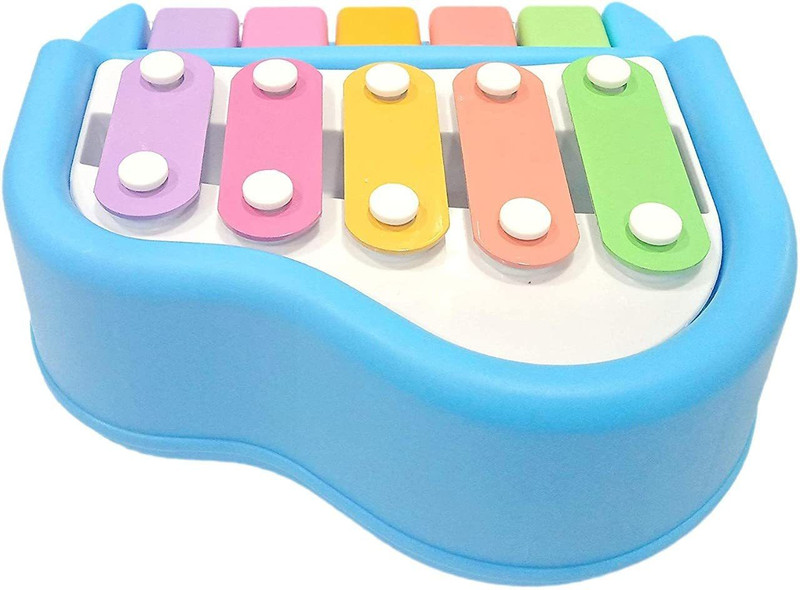luzzo 2 in 1 Piano for Kids, Educational Musical Instruments for Babies, 4 Key Scales in Clear and Crisp Tones ( Multi Colour )(Multicolor)