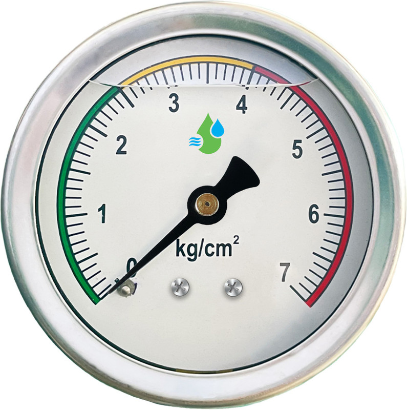 My Irigacio World Back Mount Pressure Gauge, 7 kg Irrigation Glycerine Filled BSP Male Thread Stainless Steel (¼" Connection / 2 ½" Dial Size) Drip Irrigation Kit