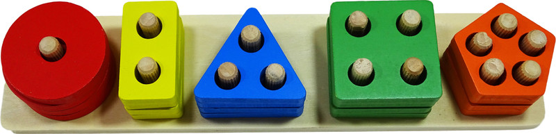 poksi Kids 5 shapes wooden toy(Multicolor)
