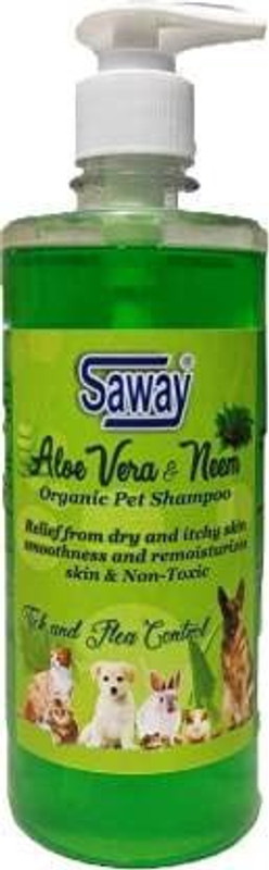 SAWAY Anti-fungal, Anti-itching, Flea and Tick, Conditioning, Allergy Relief Neem, Alovera Dog Shampoo(500 ml)
