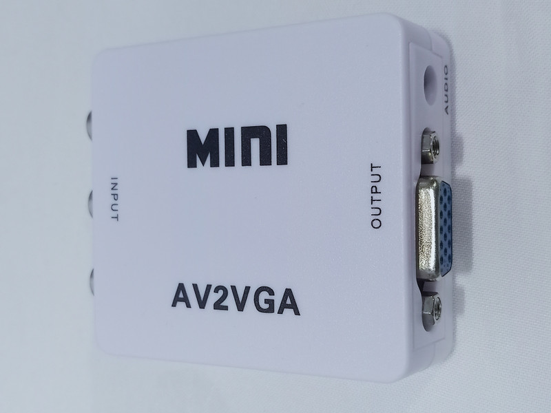 TERABYTE MINI AV RCA to VGA Video with Audio to PC HDTV Converter, Setup Box connect to VGA LED Monitors, AV to VGA Converter Media Streaming Device(White)
