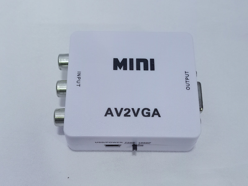 TERABYTE Mini AV to VGA Converter, Setup Box connect to VGA LED Monitors, AV RCA to VGA Video with Audio to PC HDTV Converter Media Streaming Device(White)